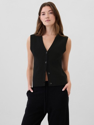 CashSoft Ribbed Sweater Vest | Gap Factory