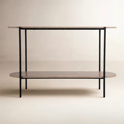Wilkins 48 in. W Elongated Marble and Iron 2-Tier Console Table | Wayfair North America