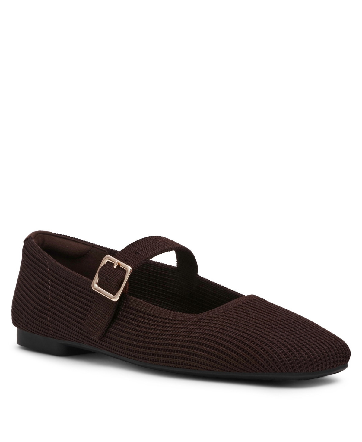 Anne Klein Women's Mabel Knit Mary Jane Flats - Dark Brown | Macy's