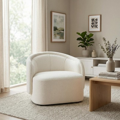 Christopher Knight Home Amanda Boucle Upholstered Accent Chair with Curved Back,Beige | Target