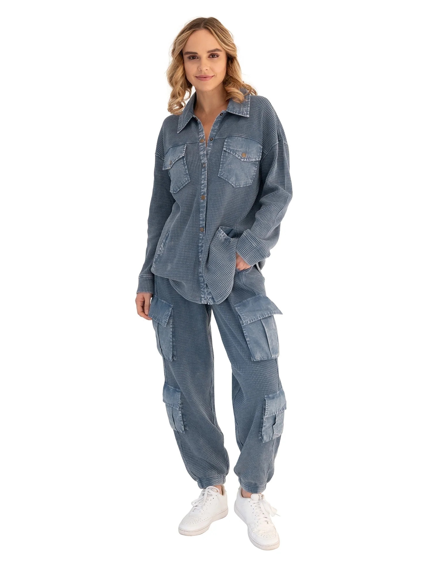 Hard Tail Women's Thermal Shacket & Cargo Pant Set, Sizes S-3X | Walmart (US)