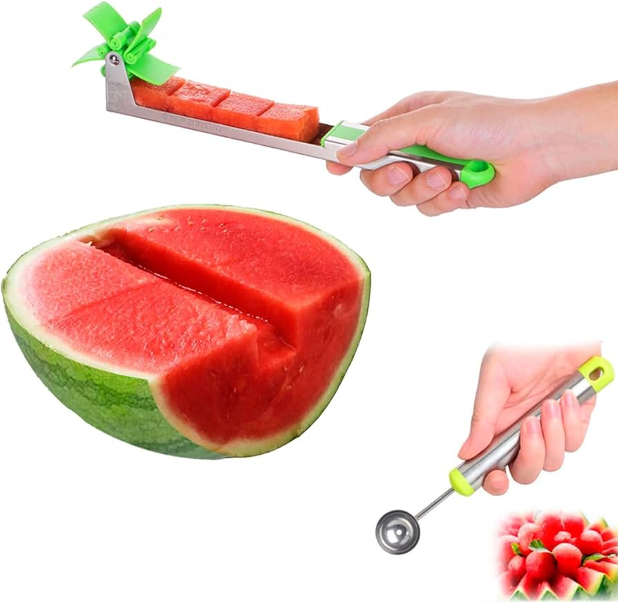 Watermelon Slicer Cutter - Stainless Steel Knife Corer Fruit Vegetable Tools Kitchen Gadgets with... | Amazon (US)