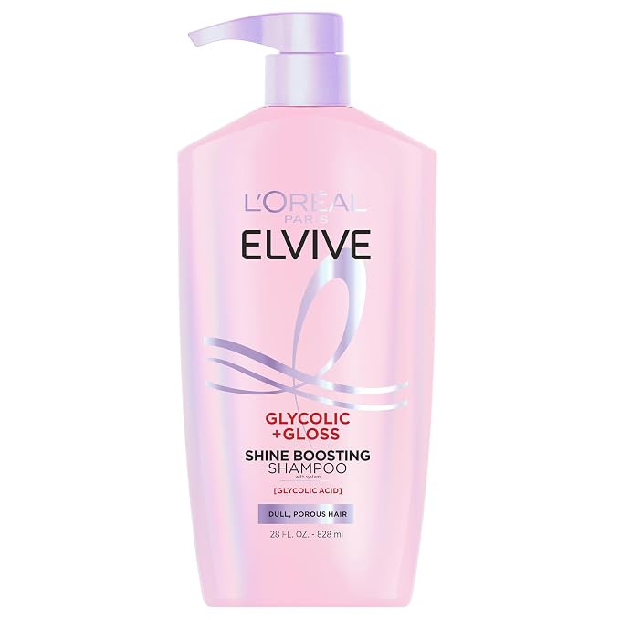 L'Oreal Paris Elvive Glycolic + Gloss Shine Boosting Shampoo, Cleanses and Smooths Dull, Porous H... | Amazon (US)