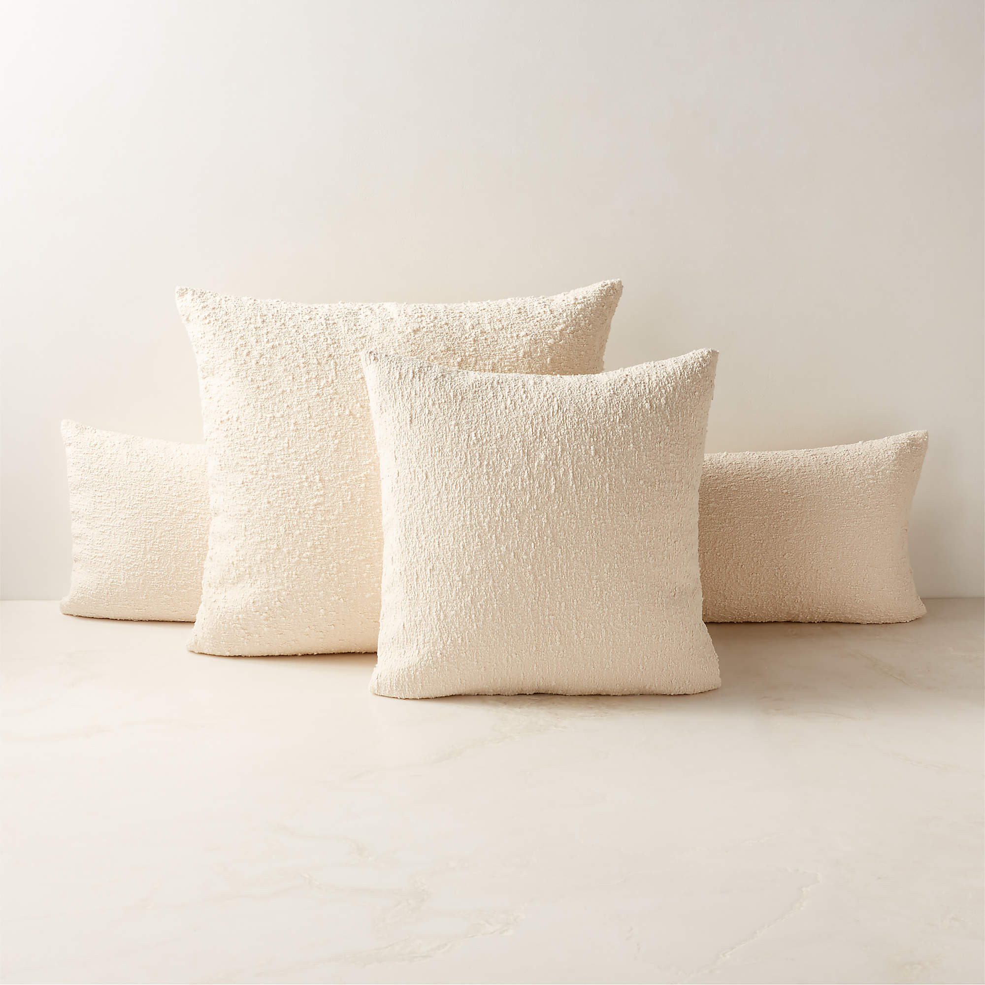 Ivory Boucle Lumbar Pillow Cover 48''x12'' + Reviews | CB2 | CB2