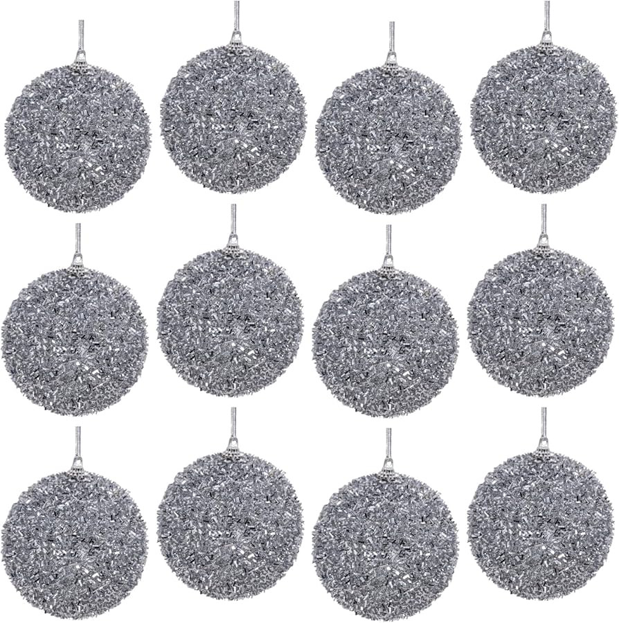 12 Pcs Christmas Ball Ornaments 2.36" Shatterproof Christmas Tree Decoration Sparkly Christmas Ha... | Amazon (US)