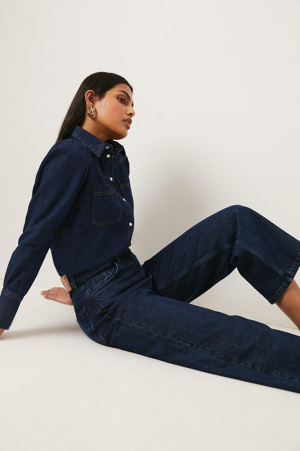 Organic Crop Wide Leg Jean | Oasis UK & IE