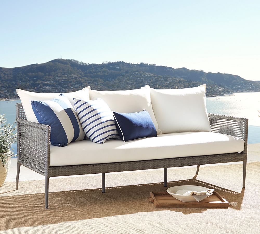 Cammeray All-Weather Wicker 75&quot; Patio Sofa | Pottery Barn (US)