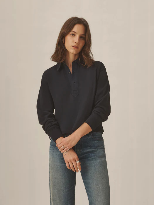 Dress Navy Field-Spec Boyfriend Crop Rugby | Buck Mason | Buck Mason