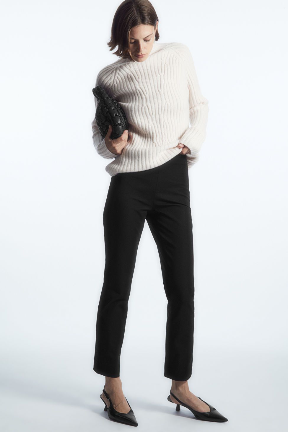 SLIM-FIT TAILORED TROUSERS - BLACK - COS | COS UK