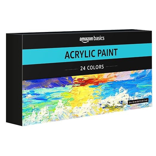 Amazon Basics Acrylic Paint Tubes, 24 count (Pack of 1), Multicolor | Amazon (US)