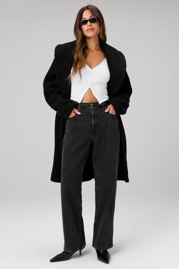 Teddy Shawl Long Coat | Fabletics