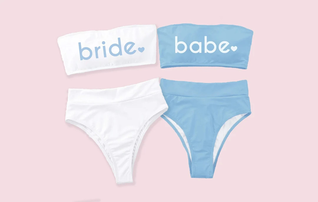 Bachelorette Swimsuits Bachelorette Tube Top Bikini. Bride - Etsy | Etsy (US)