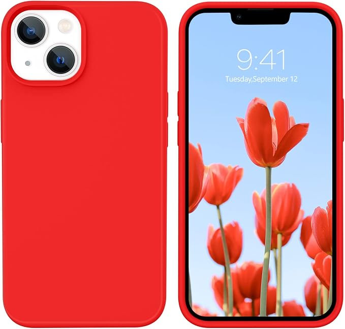 GUAGUA Compatible with iPhone 13 Case 6.1 Inch Liquid Silicone Soft Gel Rubber Slim Thin Microfib... | Amazon (US)