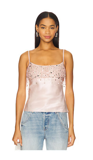 ASTA RESORT Yasmin Hand Beaded Tank in Pink. - size S | Revolve Clothing (Global)