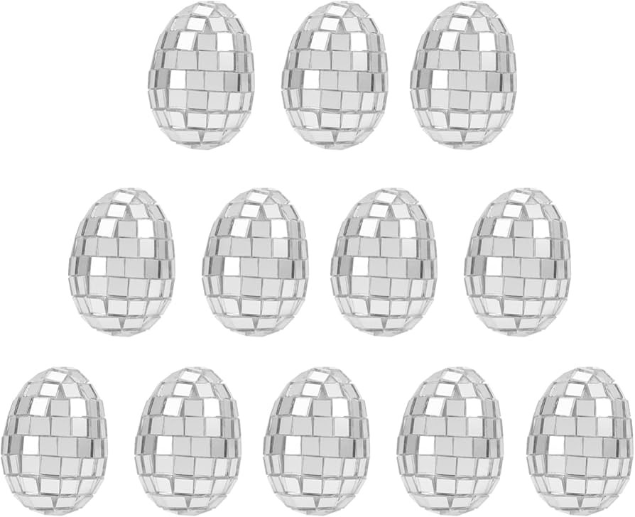 Cabilock 12pcs Disco Ball Easter Egg Mirror Surface Easter Decorations for Party | Amazon (US)