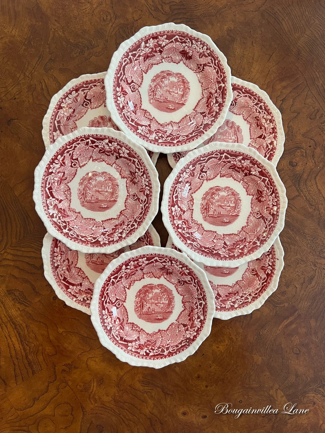 Mason’s ‘Vista’ Pink/Red Ironstone  5 3/4” Bread and Butter Plate Made in England Set of ... | Etsy (US)