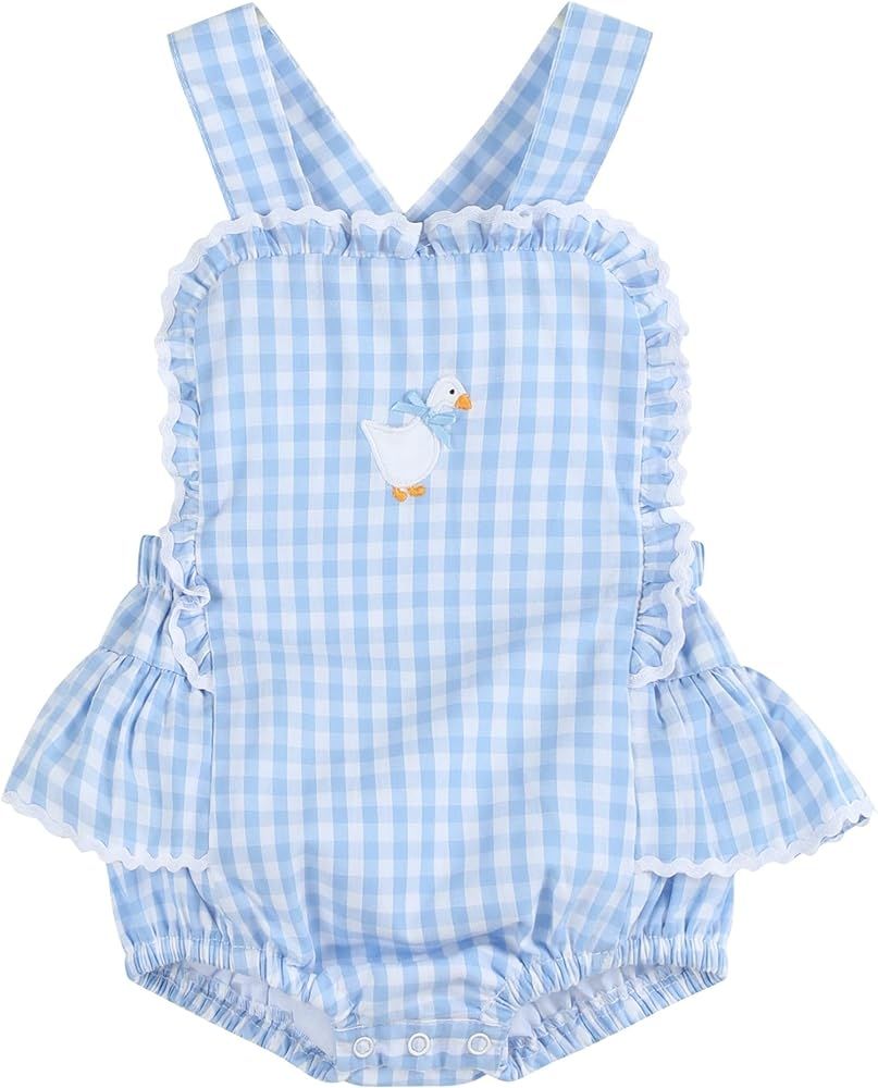 Girls Baby and Toddler Smocked Romper | Amazon (US)