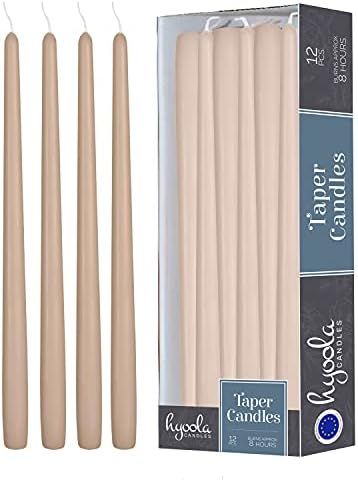 12 Pack Tall Taper Candles - 10 Inch Sahara Beige Dripless, Unscented Dinner Candle - Paraffin Wa... | Amazon (US)