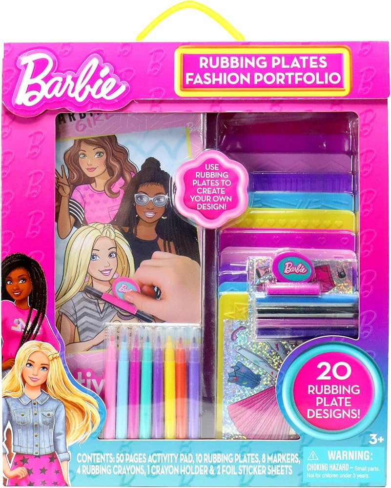 Barbie Rubbing Plates Set Art Activity Kit for Girls with Texture Plates, Crayons & Paper Create ... | Amazon (US)