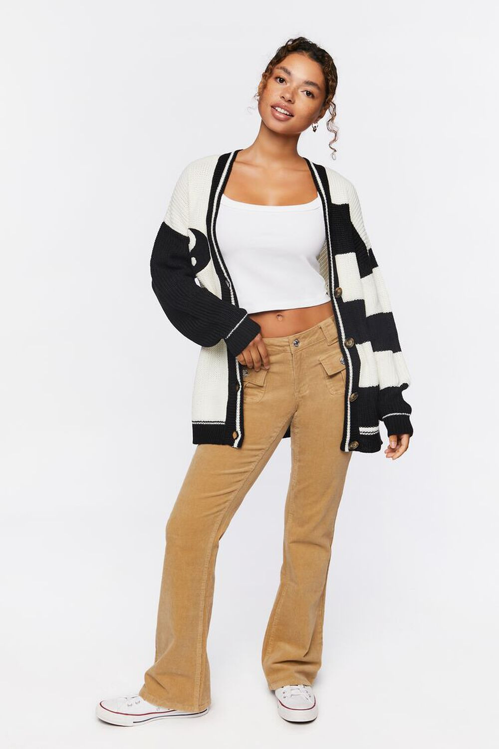 Yin Yang Colorblock Cardigan Sweater | Forever 21 (US)