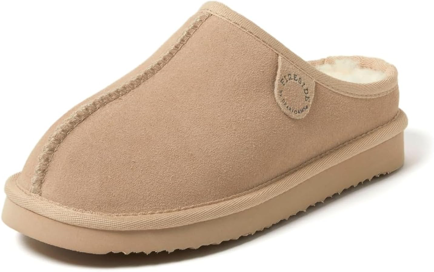 Fireside by Dearfoams Women’s Greta Genuine Shearling Clog Slippers, 100% Natural Suede Clogs f... | Amazon (US)
