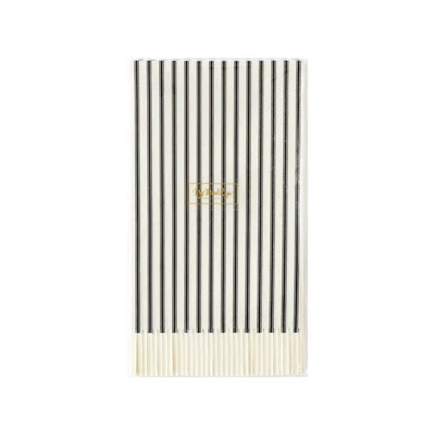 Salem Apothecary Black Ticking Fringe Dinner Napkins | My Mind's Eye