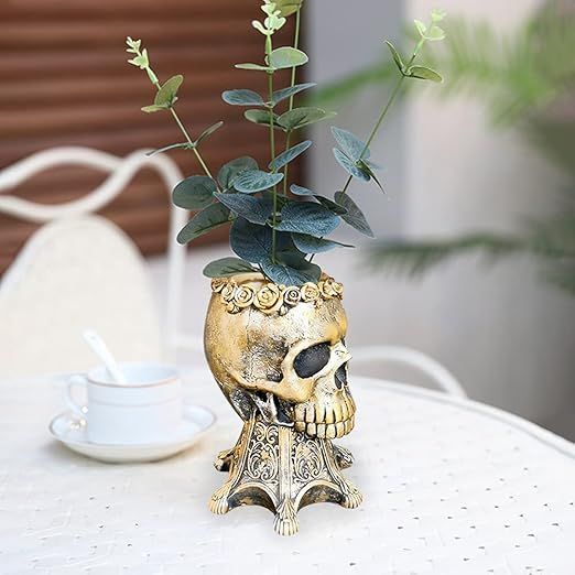 Pearlead Indoor Outdoor Head Planters Skull Flower Pot Resin Succulent Planter Plants Container P... | Amazon (US)