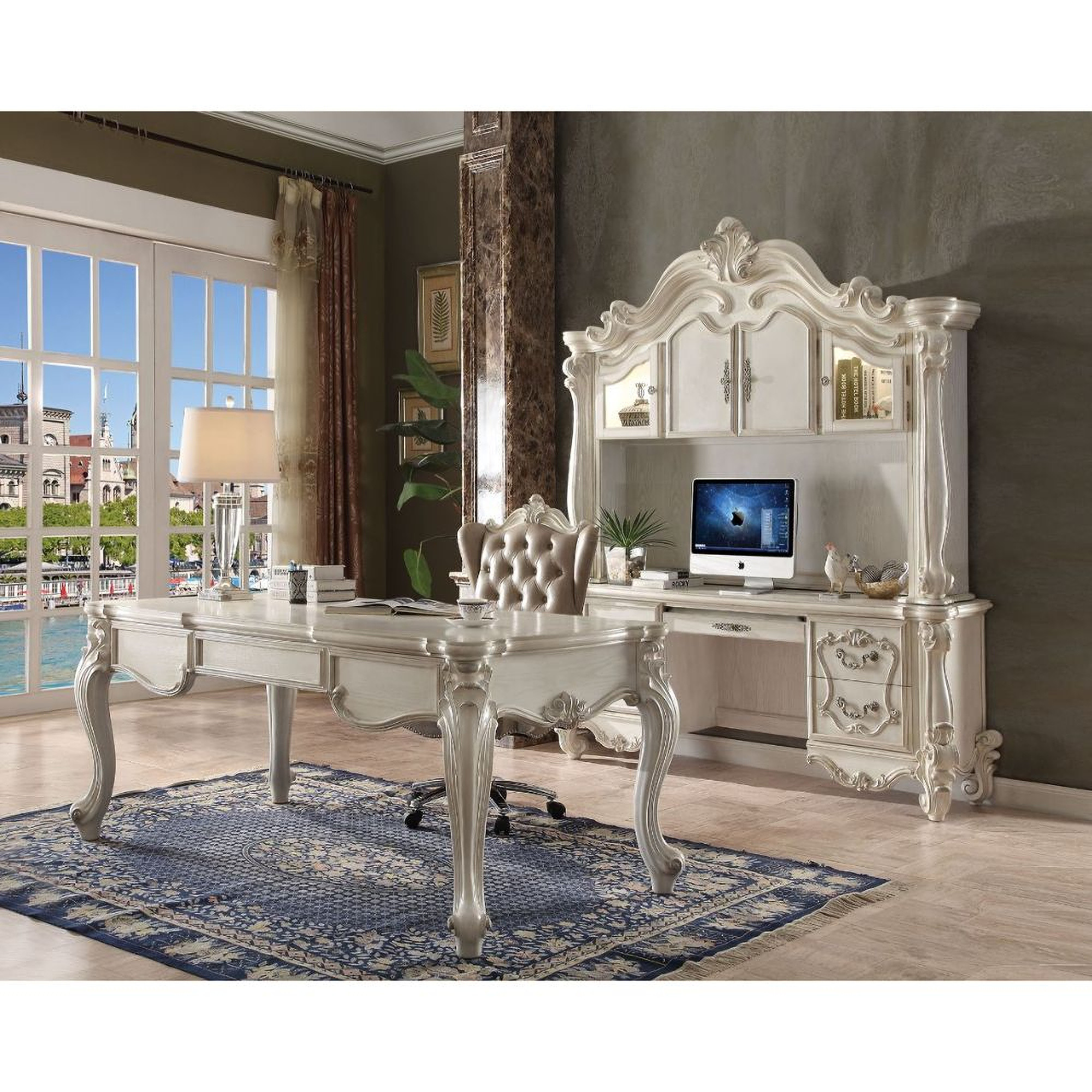 Versailles Executive Desk (Bone White) | 1stopbedrooms