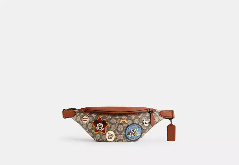 Disney X Coach Charter Belt Bag 7 In Signature Textile Jacquard With Patches | Coach (US)