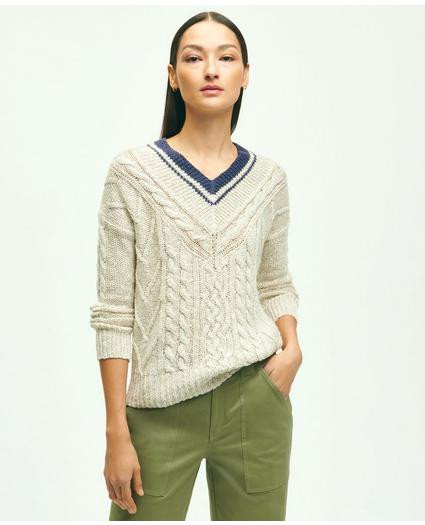 Cotton-Linen Blend Tennis Sweater | Brooks Brothers