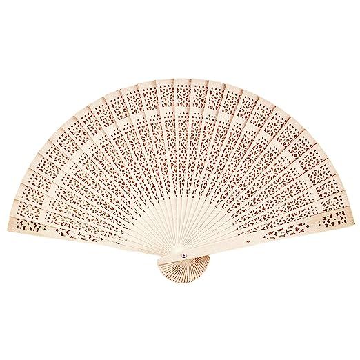 Super Z Outlet Chinese Sandalwood Scented Wooden Openwork Personal Hand Held Folding Fans for Wed... | Amazon (US)