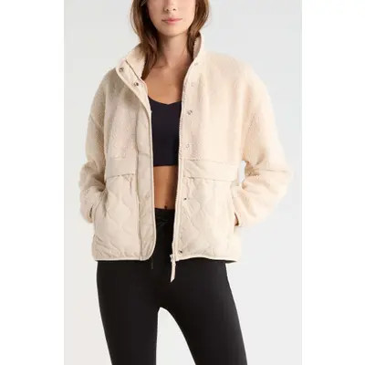 Zella Scenic Mixed Media Jacket in Navy Armada at Nordstrom, Size Xx-Large | Nordstrom