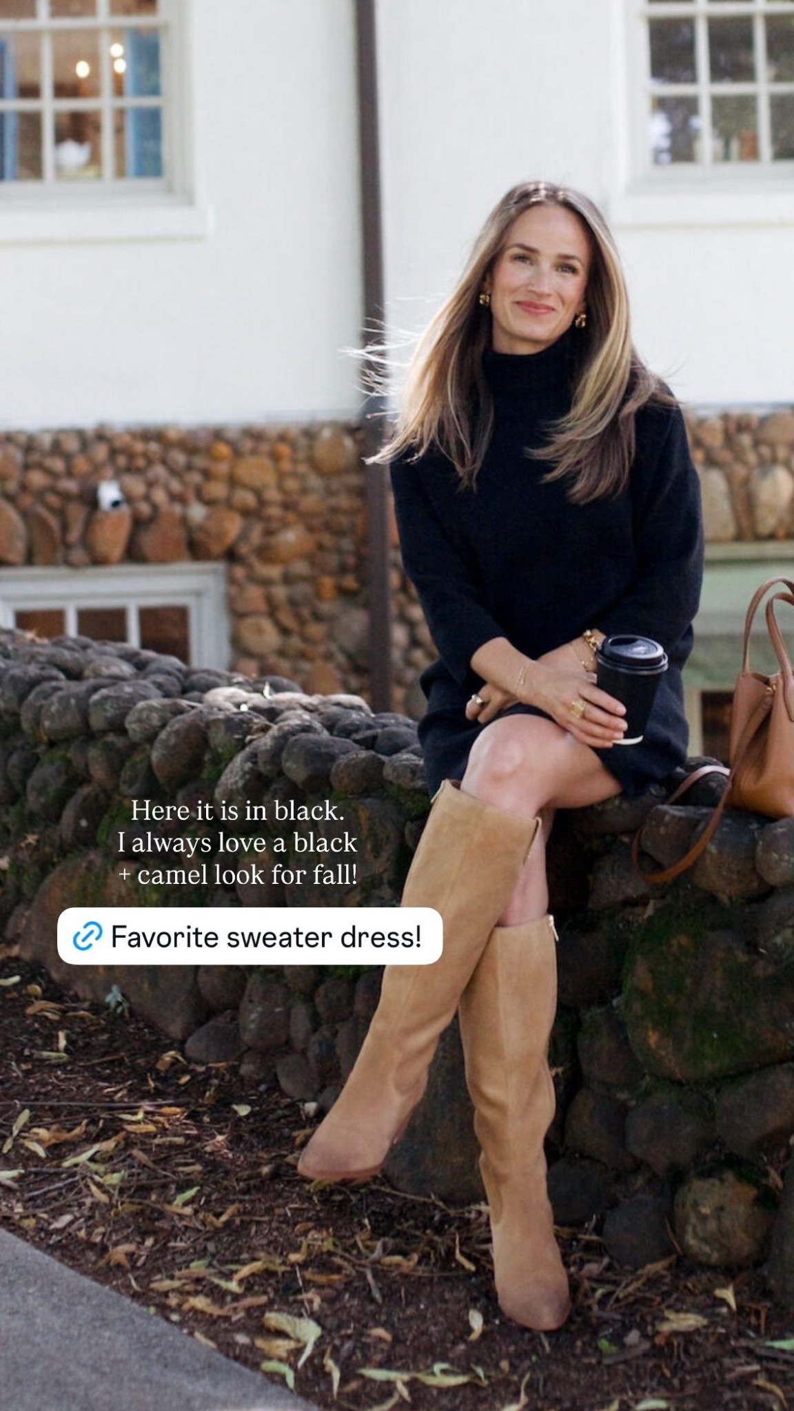 Here it is in black. 
I always love a black
+ camel look for fall!  @tuckernuck