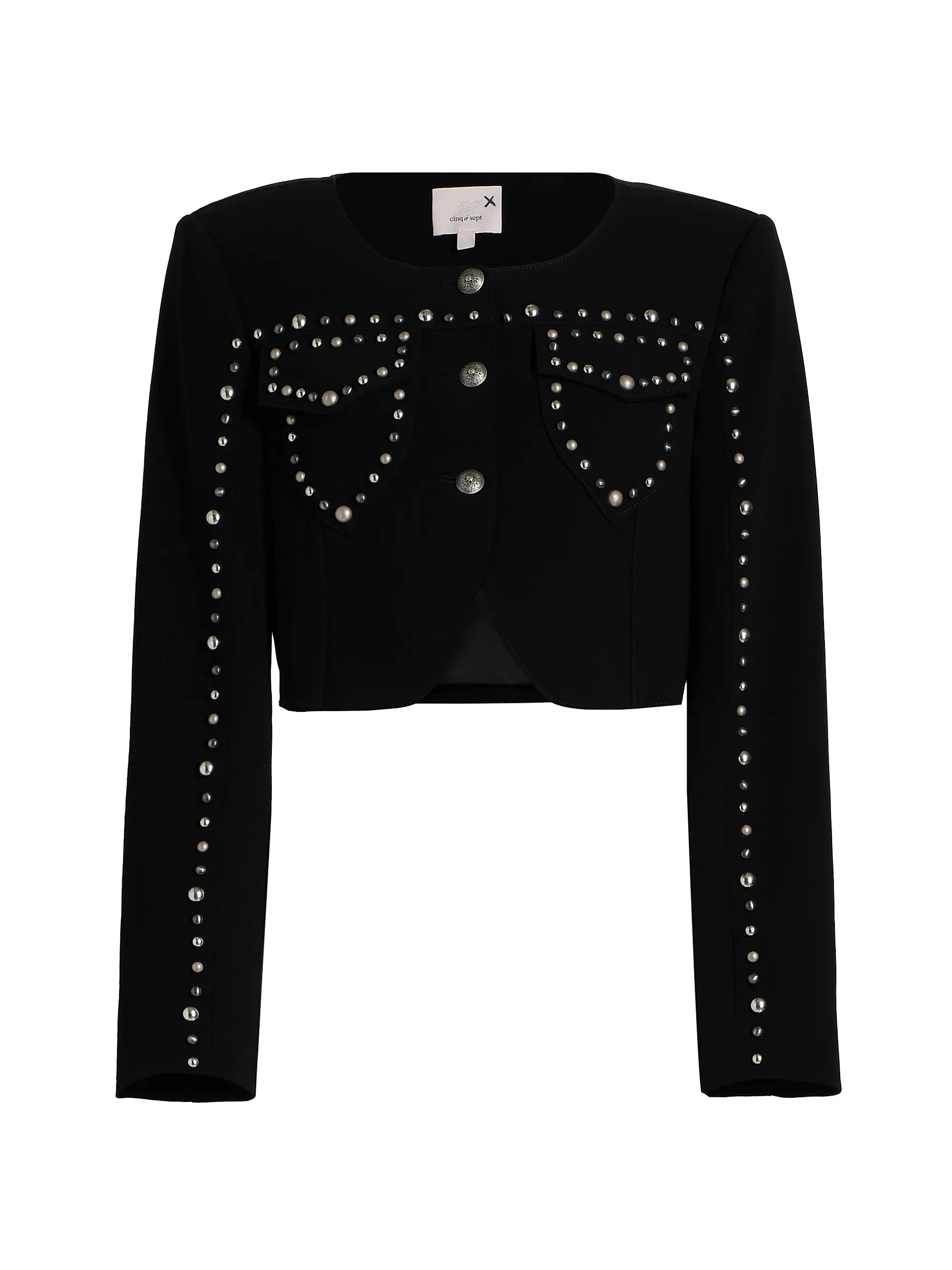 Cinq à Sept Olga Studded Crop Jacket | Saks Fifth Avenue | Saks Fifth Avenue