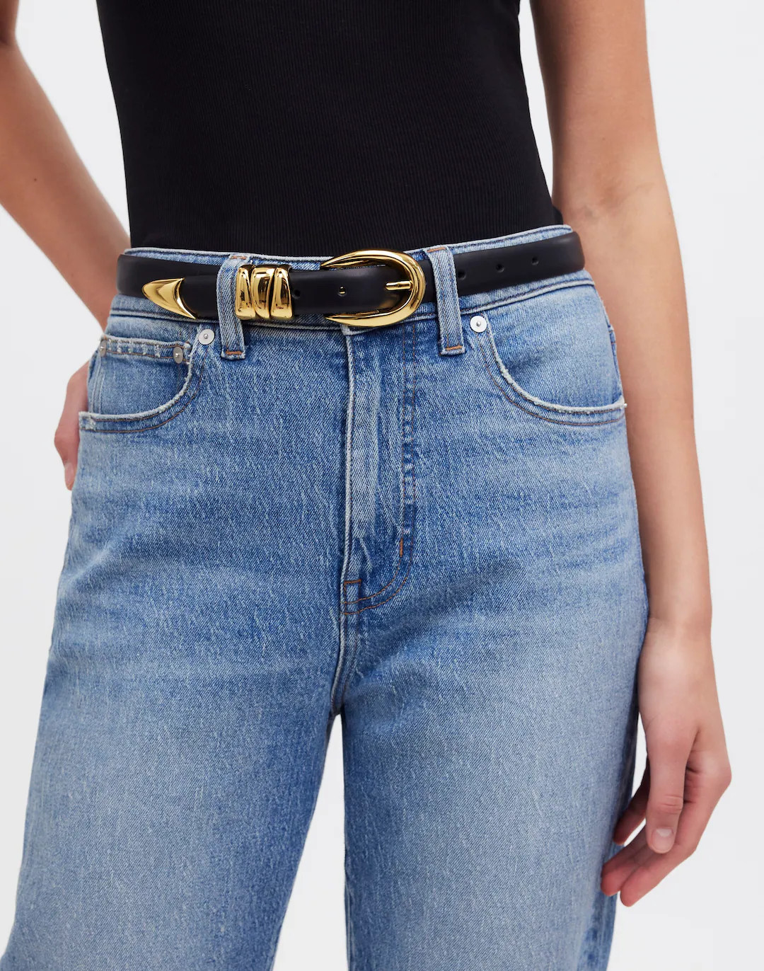 Chunky Metal Leather Belt | Madewell