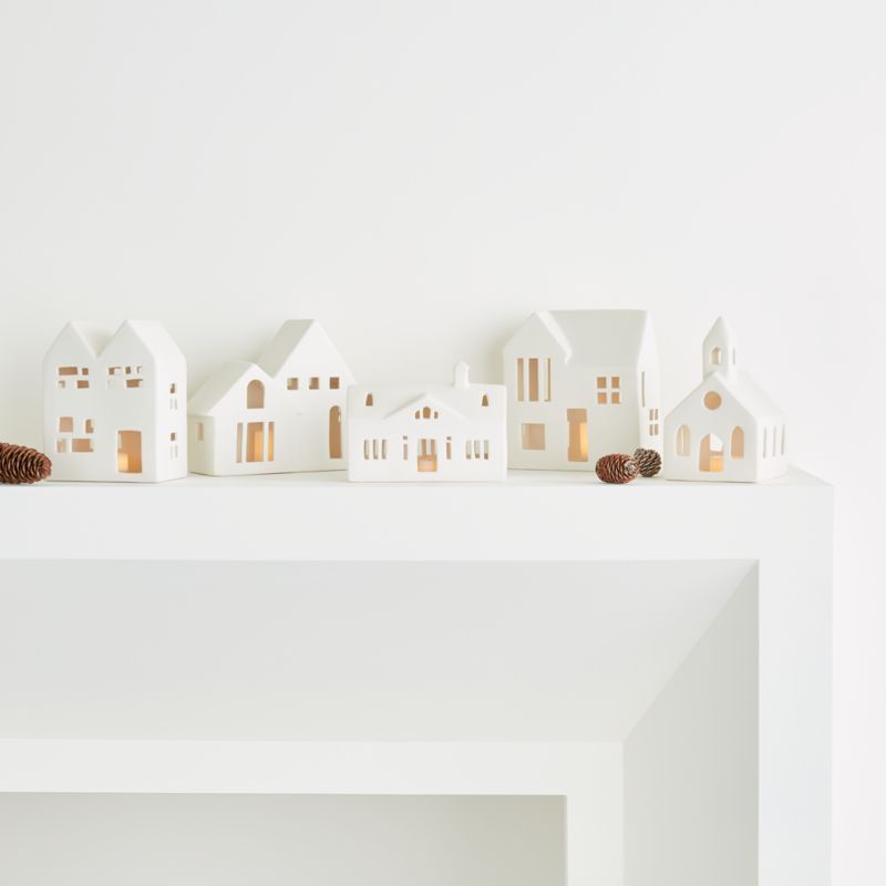 White Ceramic Houses | Crate and Barrel | Crate & Barrel