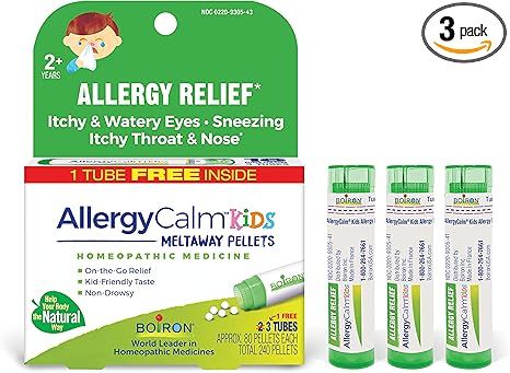 Boiron AllergyCalm Kids Pellets for Relief from Allergy and Hay Fever Symptoms of Sneezing, Runny... | Amazon (US)