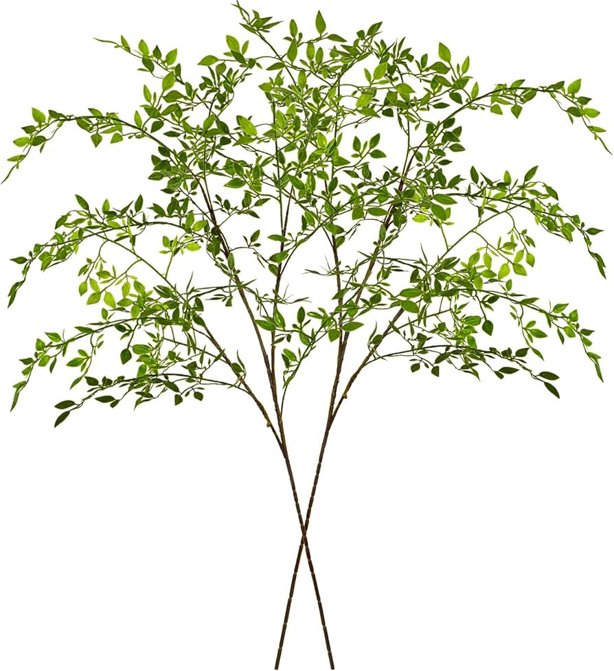 Artificial Greenery Stems, 43.3" Nandina Branches Tall Faux Plant Stems for Vase, Greenery Decor ... | Amazon (US)