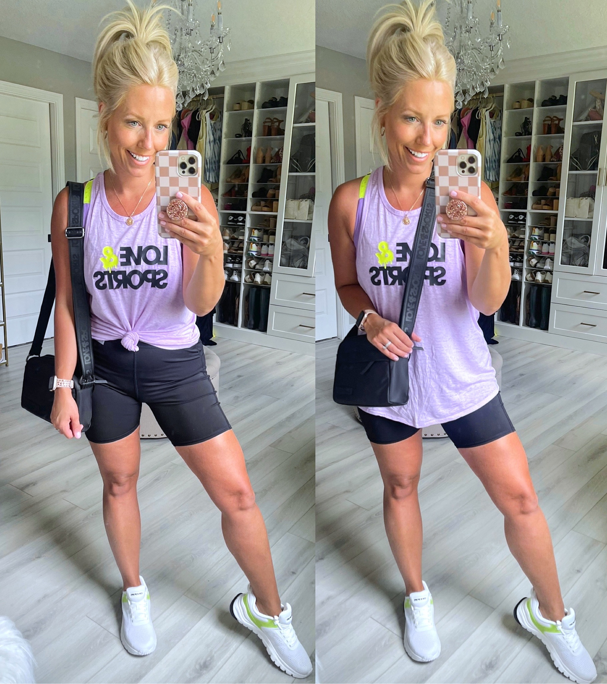 I’m so pumped about this tank!!! Love the burnout color and cute knotted or loose over a pair of bike shorts!!!!
Size medium in everything. Shoes TTS 

#LTKsalealert #LTKshoecrush #LTKstyletip