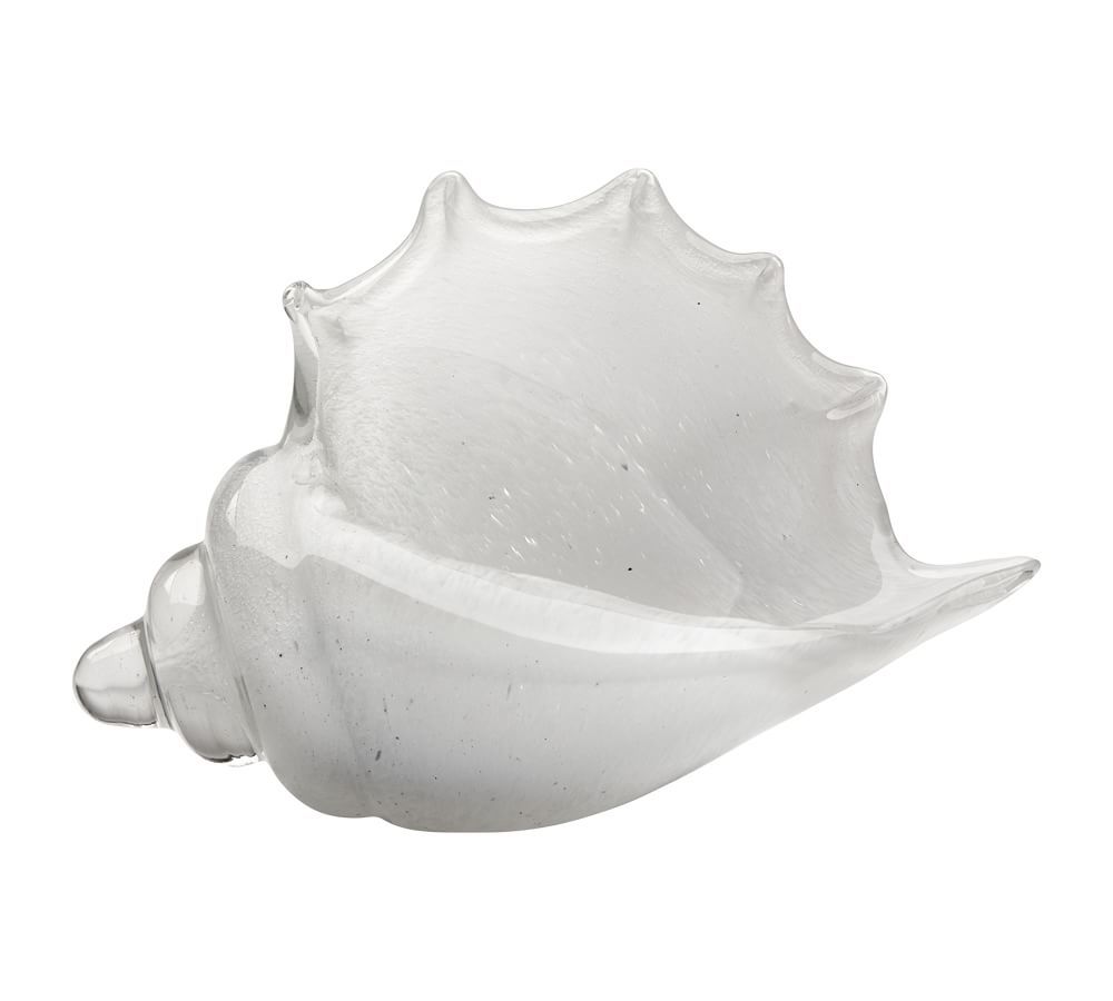 Hand Blown Glass Conch Shell, White | Pottery Barn (US)