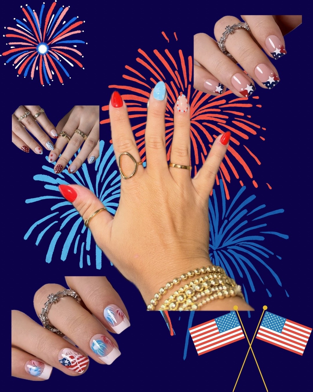 The cutest nail designs for 4th of July! I’m definitely not sitting hours in a salon 😮‍💨

#nails #ltknails