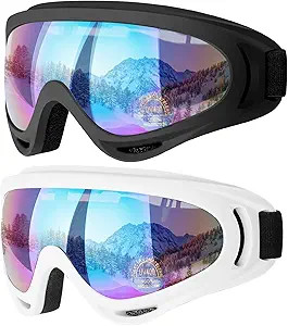 COOLOO Ski Goggles, 2 Pack Snow Goggles Snowboard Goggles for Men Women Kids - UV Protection Foam... | Amazon (US)