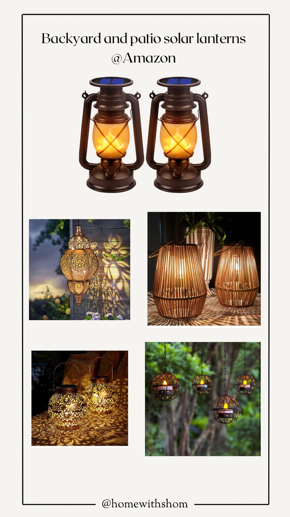 Backyard and patio lanterns from Amazon. These are solar powered and perfect for your outdoor summer nights 

#LTKHome