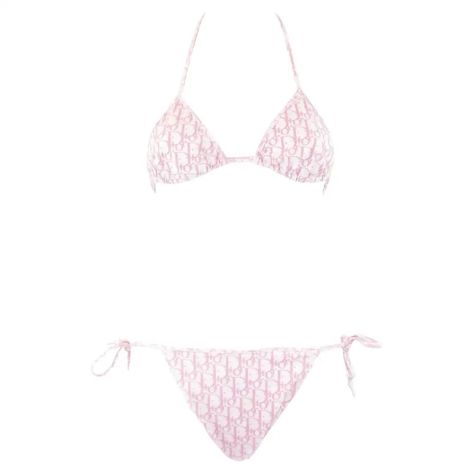 Dior Diorissimo pink monogram bikini | 1stDibs