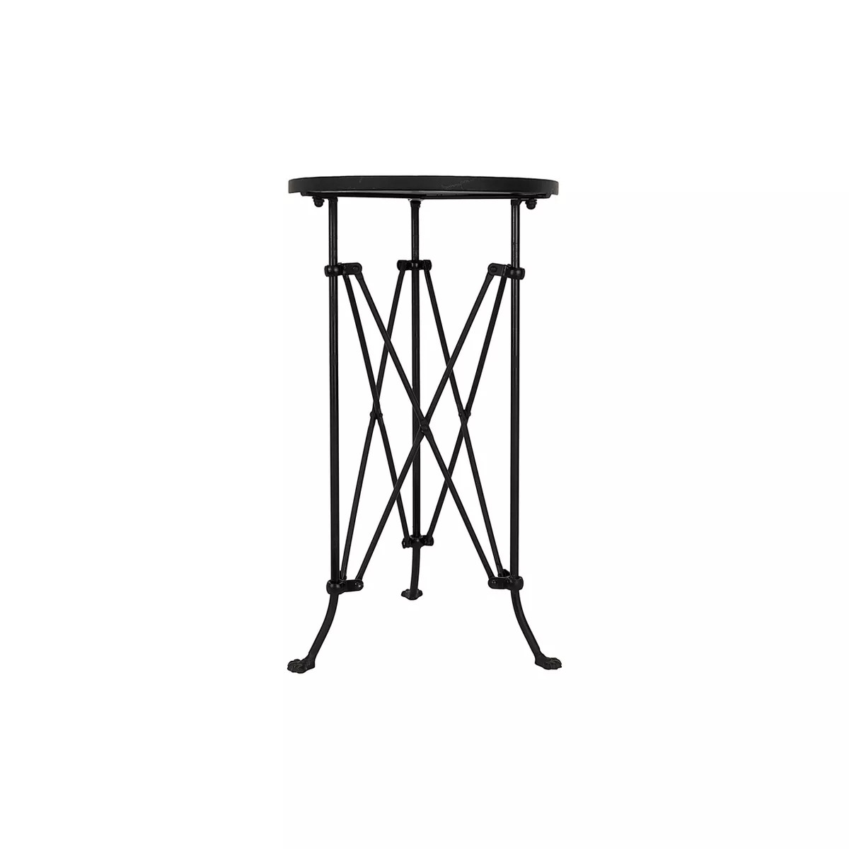Storied Home Round Metal Side Accent Table with Claw Feet Black: Antique Drum Style, Bedside Use,... | Target