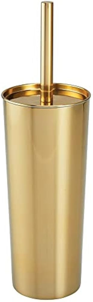 mDesign Stainless Steel Toilet Bowl Brush and Holder Set, Modern Metal Compact Storage Organizer ... | Amazon (US)