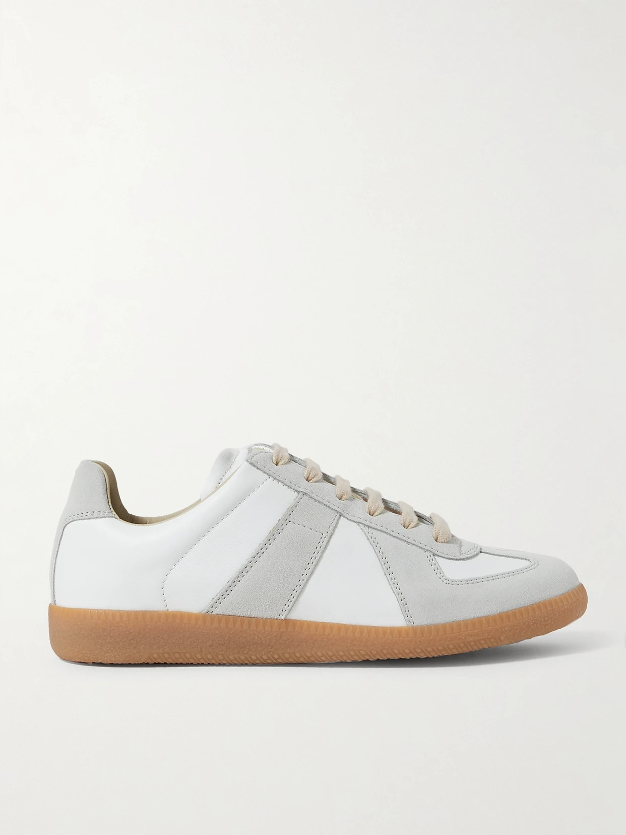 Maison Margiela - Replica Leather And Suede Sneakers - Off-white | NET-A-PORTER (UK & EU)