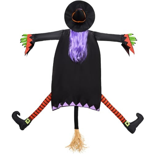 JOYIN Halloween Crashing Witch into Tree Halloween Decoration with Purple Hair, Halloween Outdoor Indoor Decor for Haunted House Prop, Porch, Yard, Patio Decoration | Amazon (US)