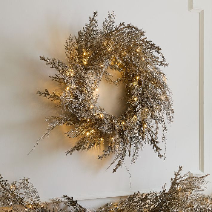 Faux Shimmer Wreath & Garland | West Elm (US)