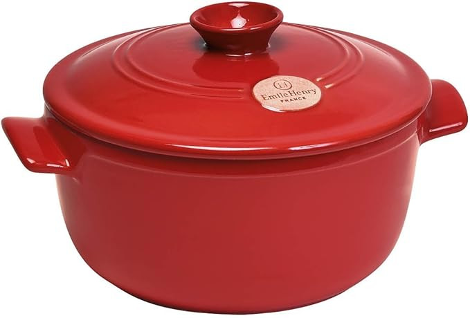 Emile Henry Flame Round Stewpot Dutch Oven, 4.2 Quart, Burgundy | Amazon (US)